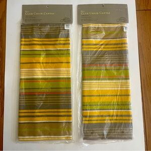 World Market Bali Club Chair Canvas Cote Stripe  replacement seat canvas Set 2,